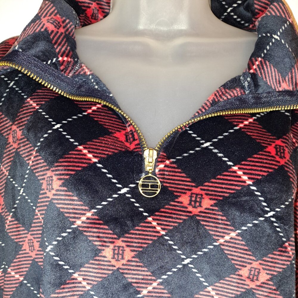 NWT Tommy Hilfiger Long Sleeve Collared Velvet/Velour Zippered Shirt XL - Picture 8 of 10
